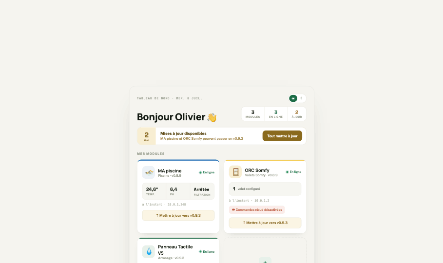ORC Modules dashboard — light theme